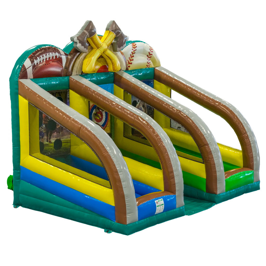 Triple Play Challenge Inflatable Football Axe Throw Baseball Game