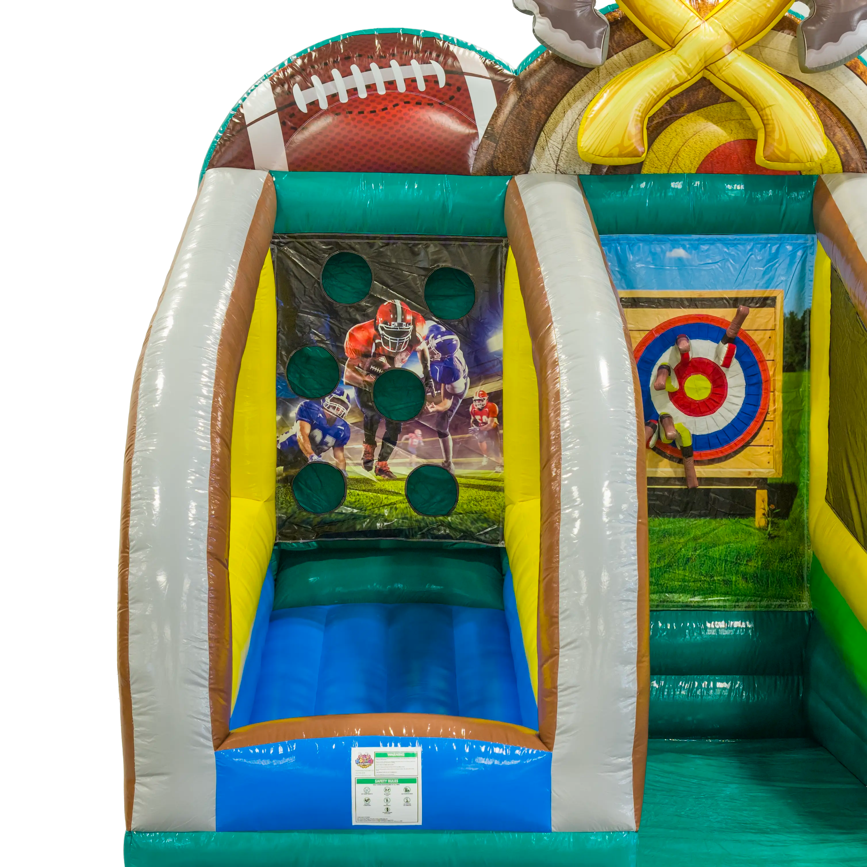 Triple Play Challenge Inflatable Football Axe Throw Baseball Game